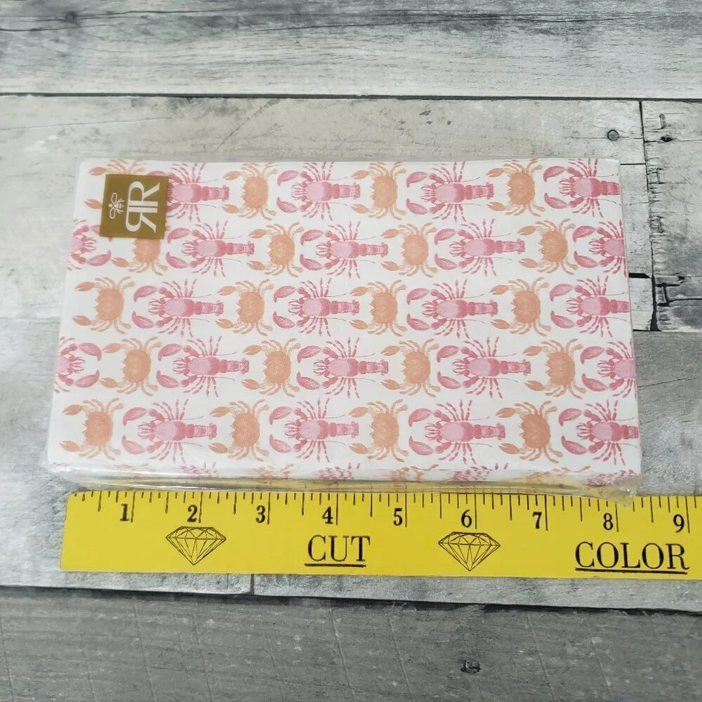 NWT - Roberts and Reid Lobster and Crab Paper Napkins - 32 Count